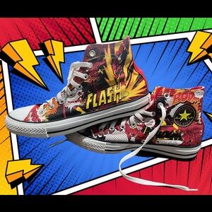 Converse All Star D.C. Comics Flash High Top Sneakers Size 8.5M/10.5W 127349F